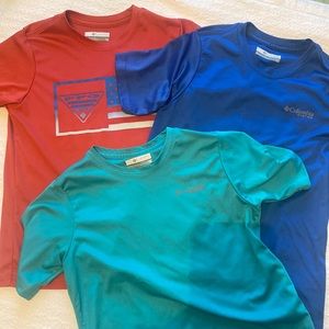 Set of 3 Columbia dri fit style shirts for boys